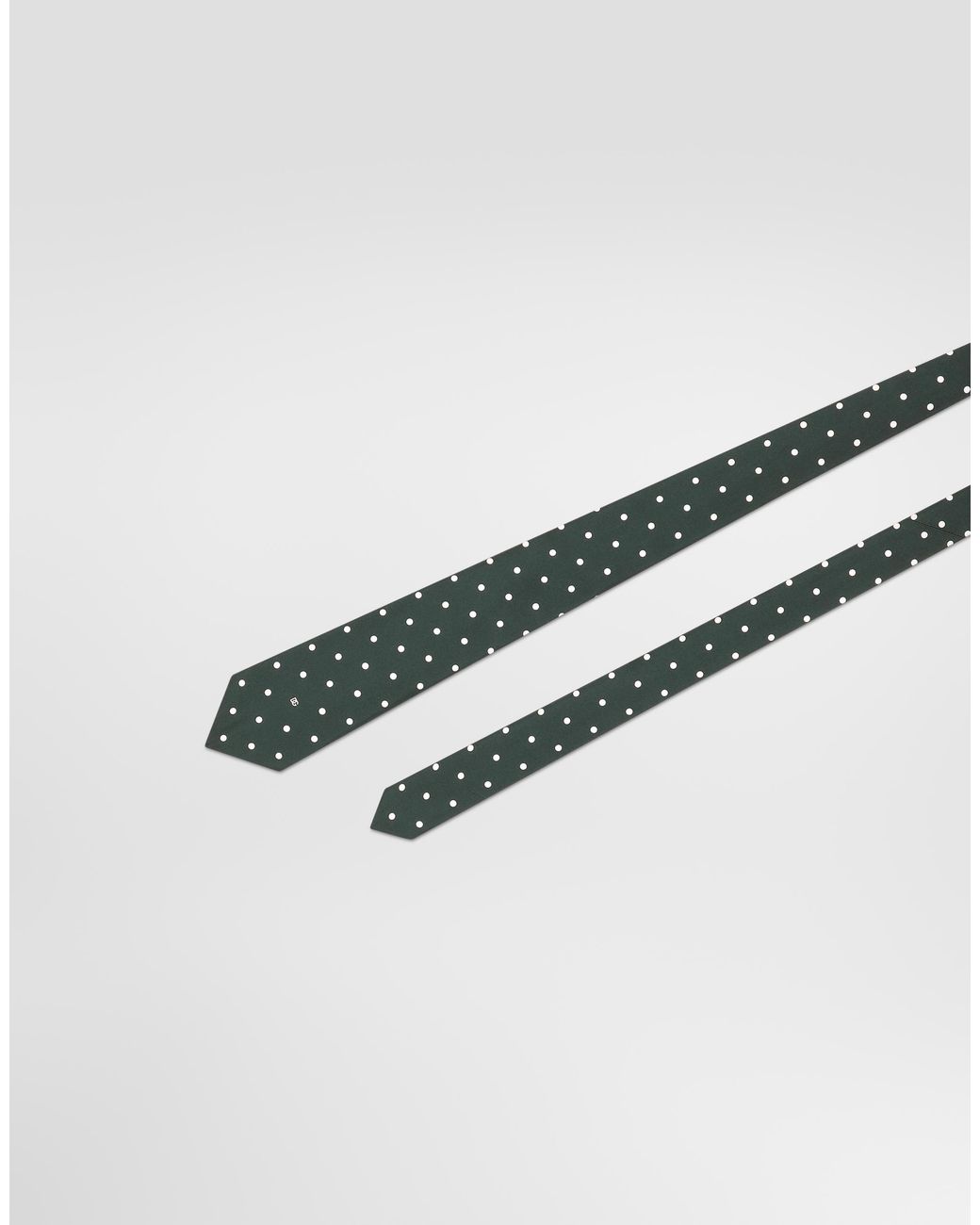 Dolce & Gabbana White Polka Dot-Print Silk Twill Tie for men