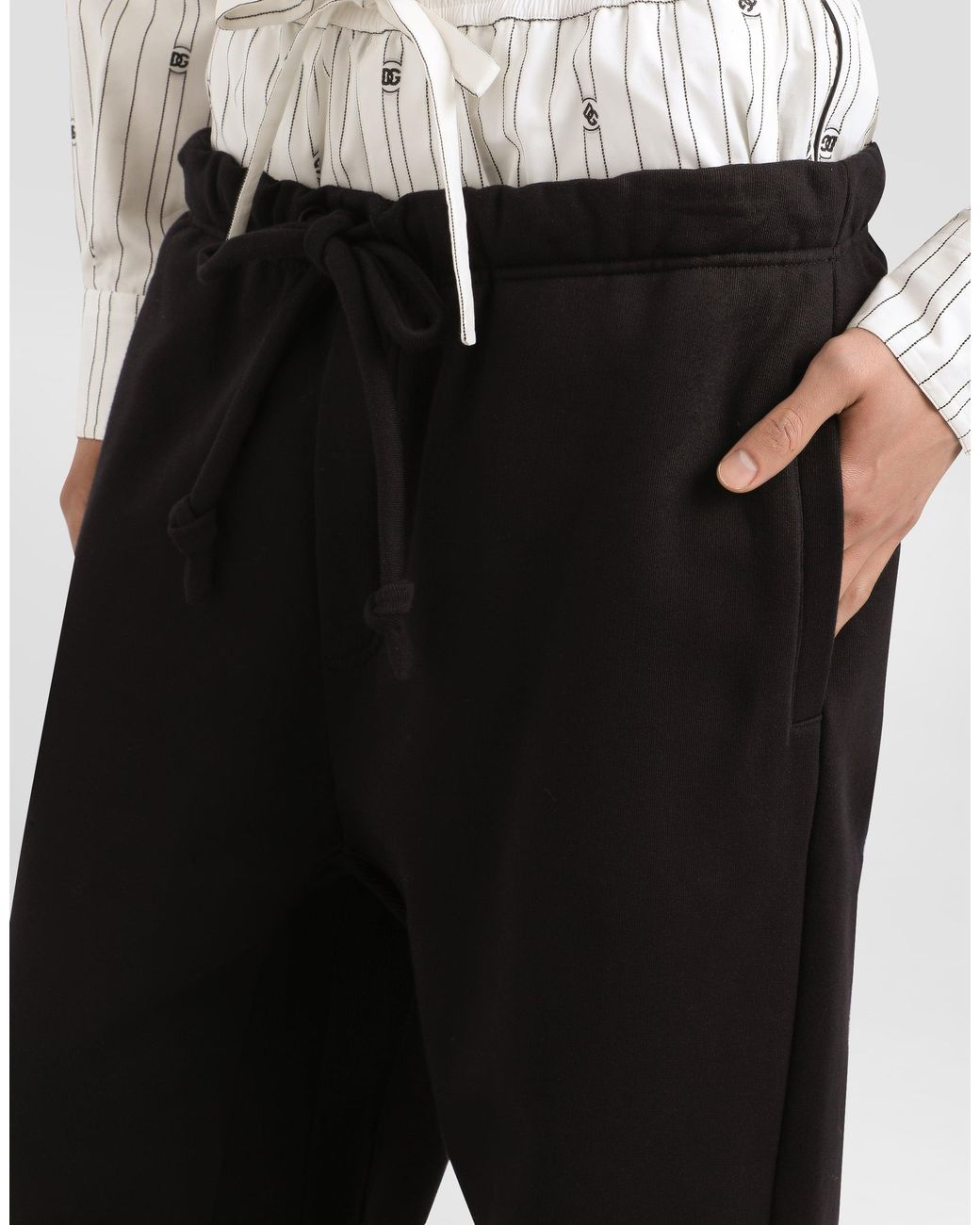 Dolce & Gabbana Black Jersey Jogging Trousers for men