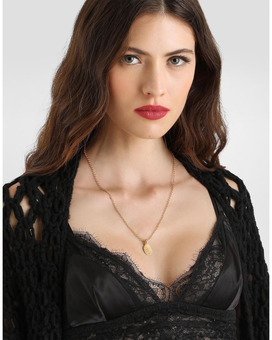Dolce & Gabbana White Oval Pendant Necklace