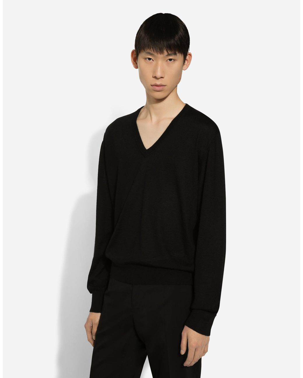 Pull Scollo V Dolce & Gabbana de hombre de color Black