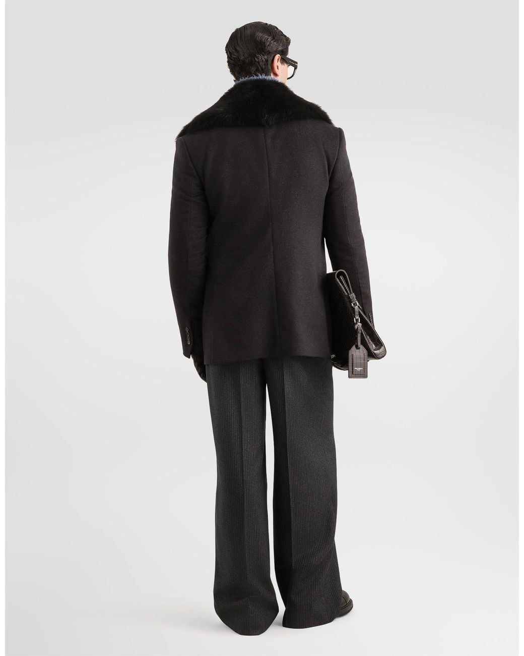 Dolce & Gabbana Black Palermo Double-Breasted Cashmere Jacket for men