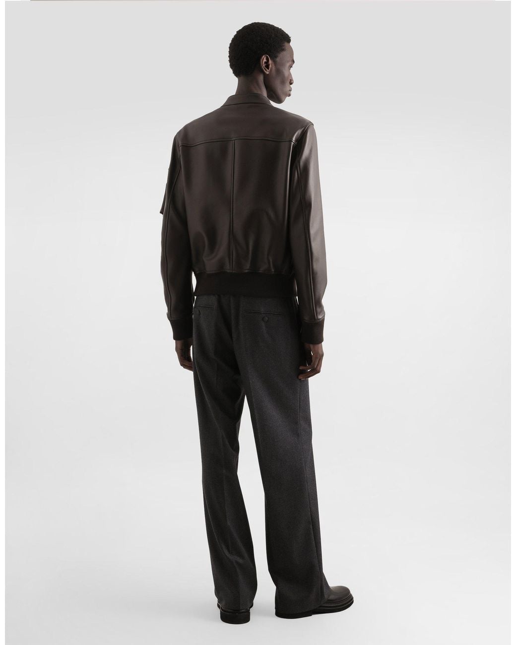 Dolce & Gabbana Black Zip-Fastening-Pocket Leather Jacket for men