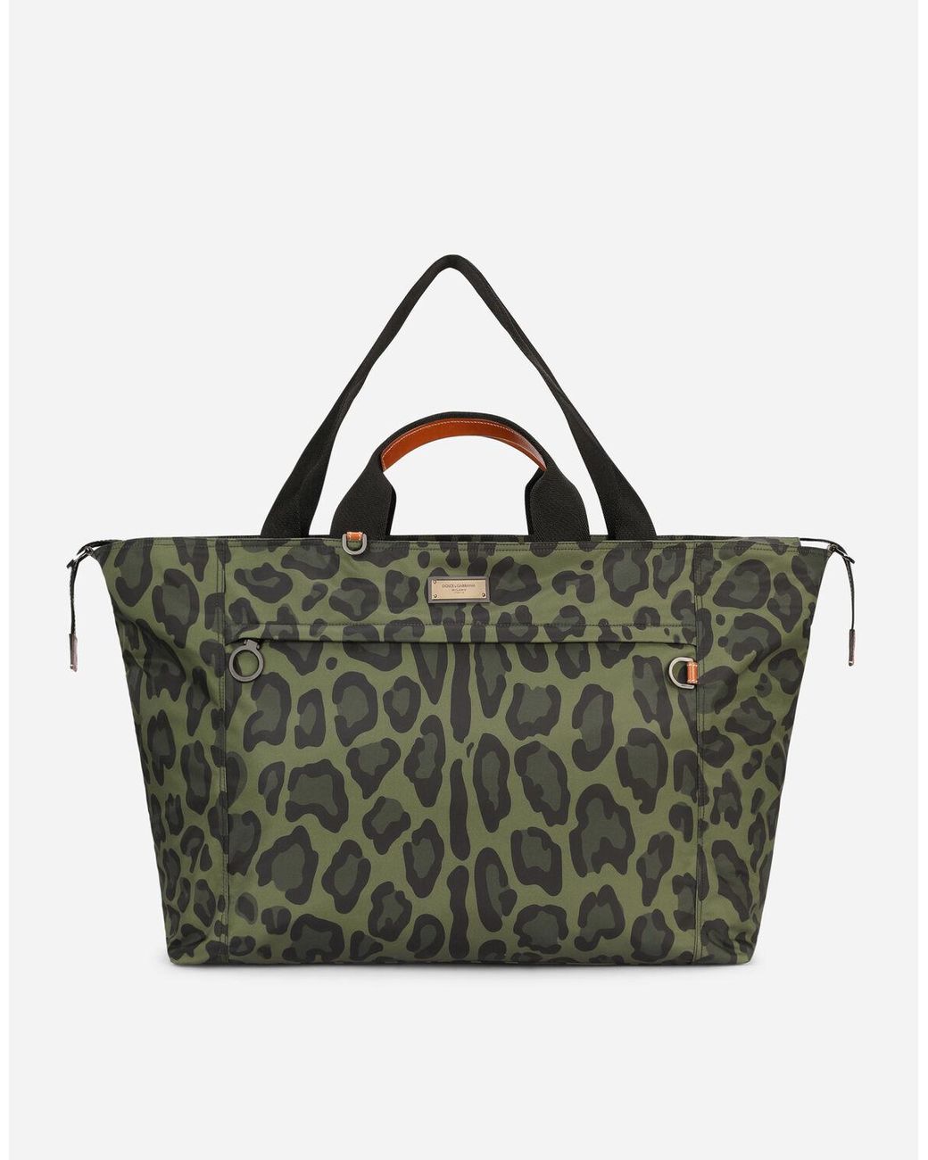 green leopard print bag