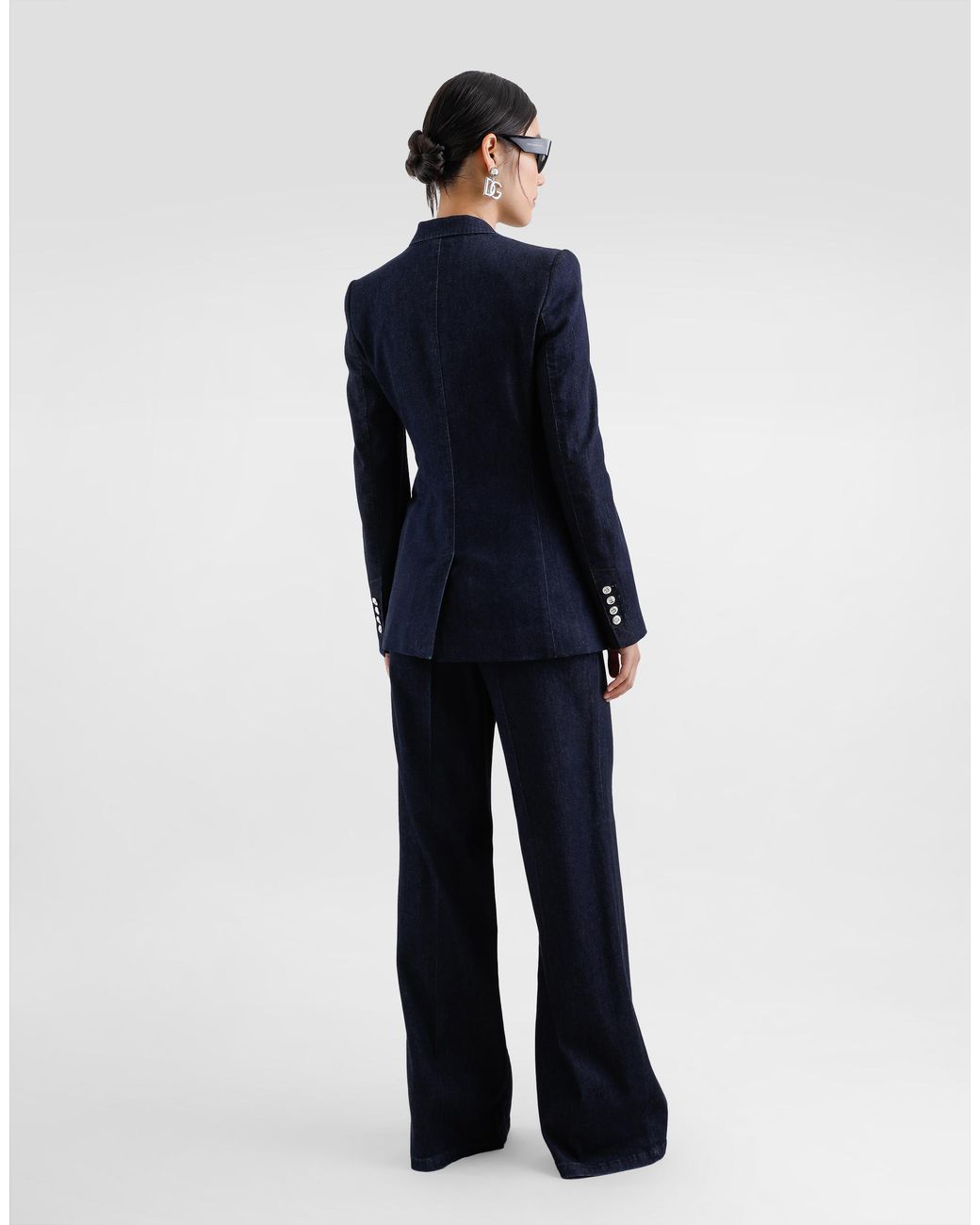 Dolce & Gabbana Blue Single-Breasted Denim And Silk Turlington Jacket