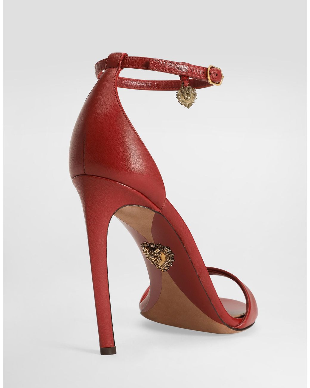 Dolce & Gabbana White Polished Goatskin Sandals