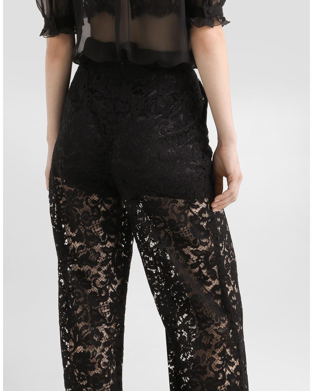Dolce & Gabbana Black Cordonetto Lace Trousers