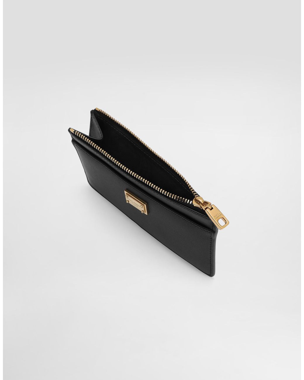 Dolce & Gabbana Black Card Holder With Zip And Tag
