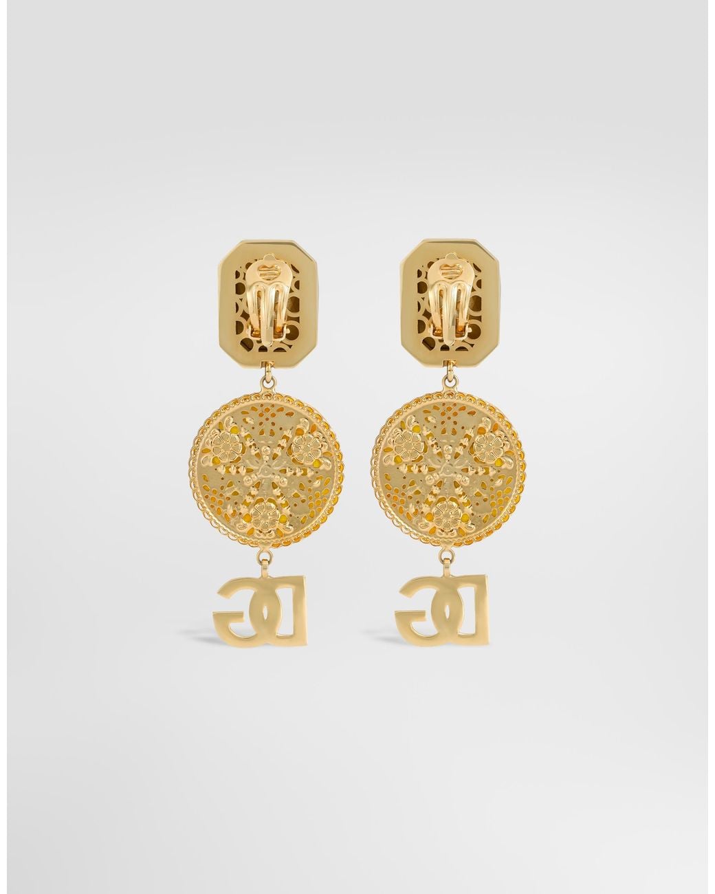 Dolce & Gabbana White Clip Earrings