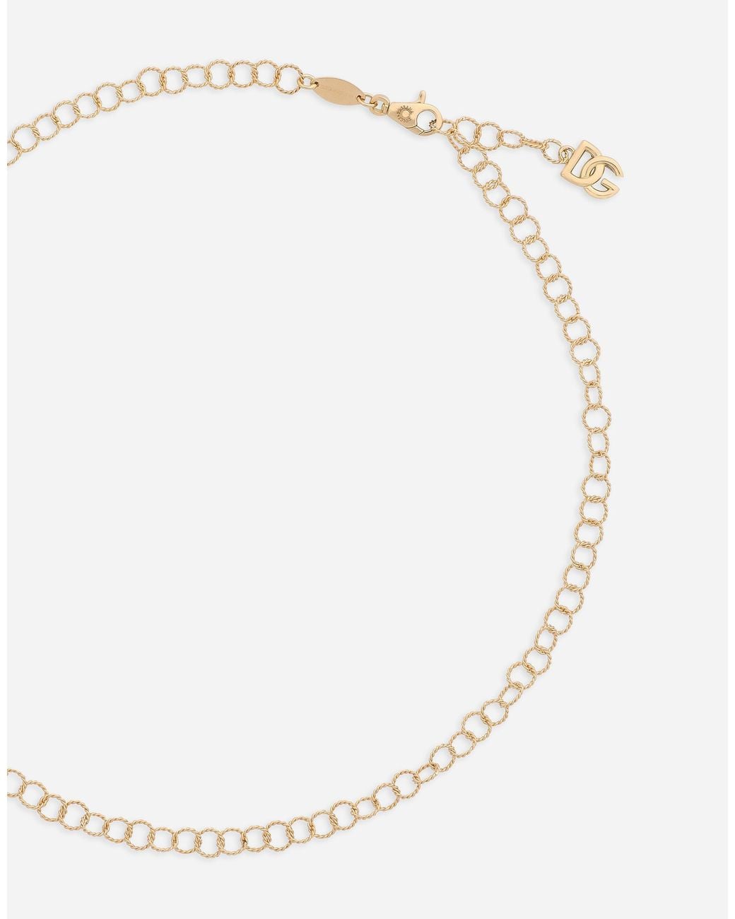 Dolce & Gabbana Natural Lettering Chain Necklacetwisted Wire