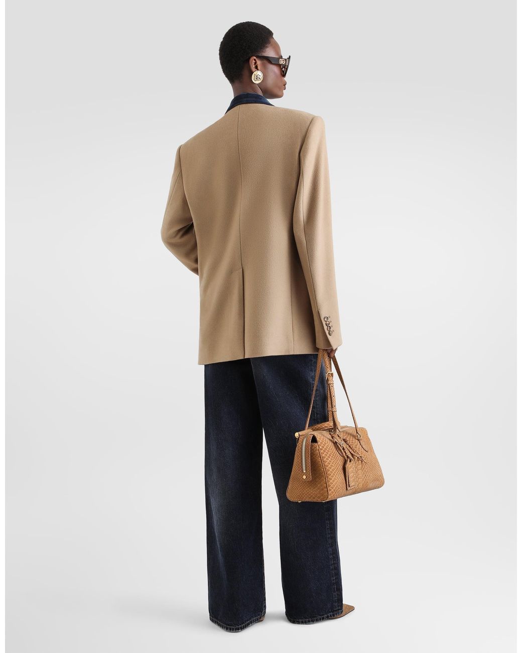 Dolce & Gabbana Natural Double-Breasted Cashmere Jacket