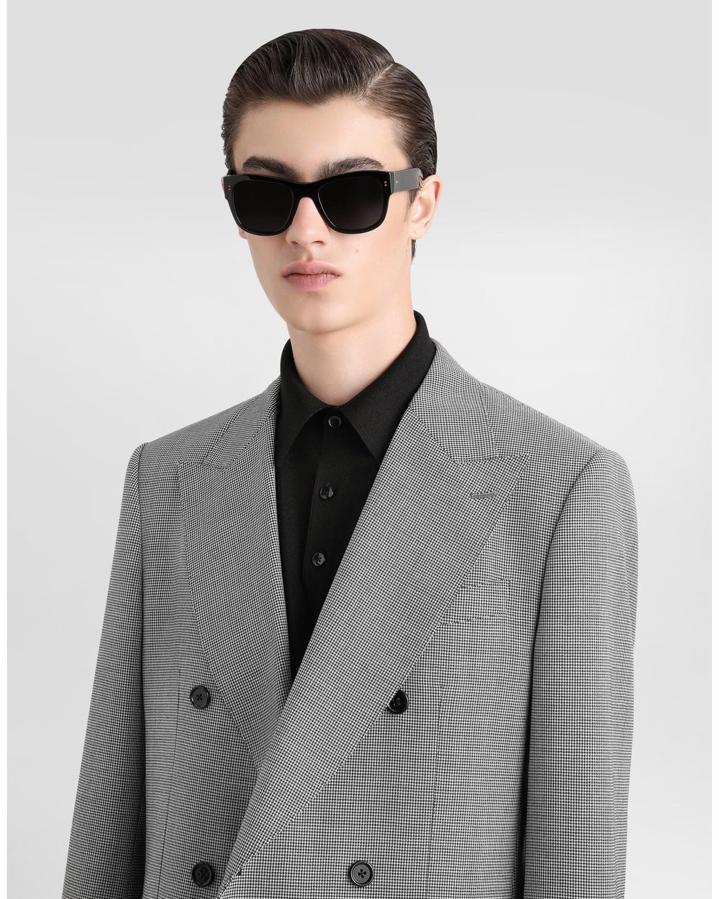 Dolce & Gabbana Gray Double-Breasted Wool Jacket for men