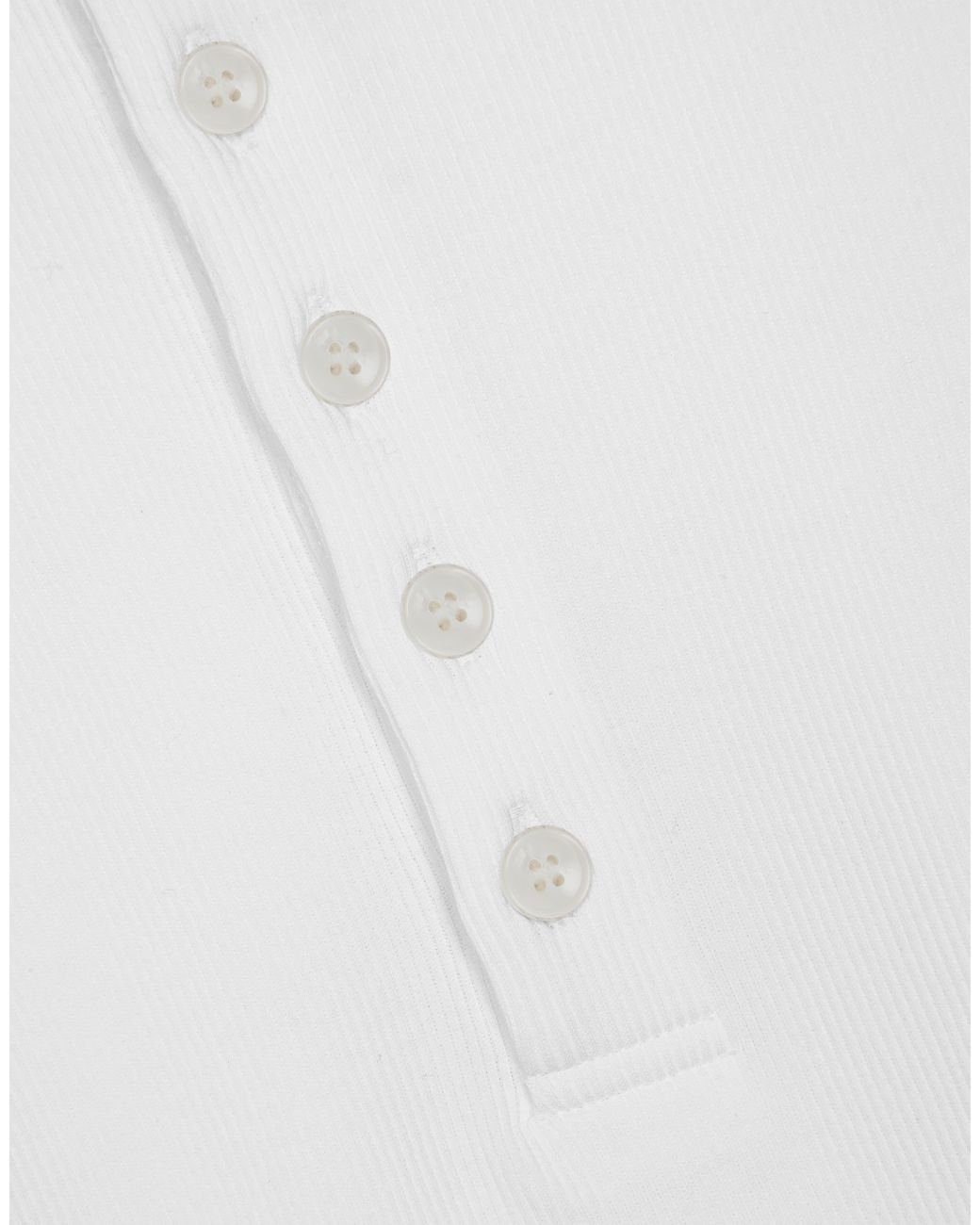 Dolce & Gabbana White Fine-Rib Cotton Granddad-Neck T-Shirt for men