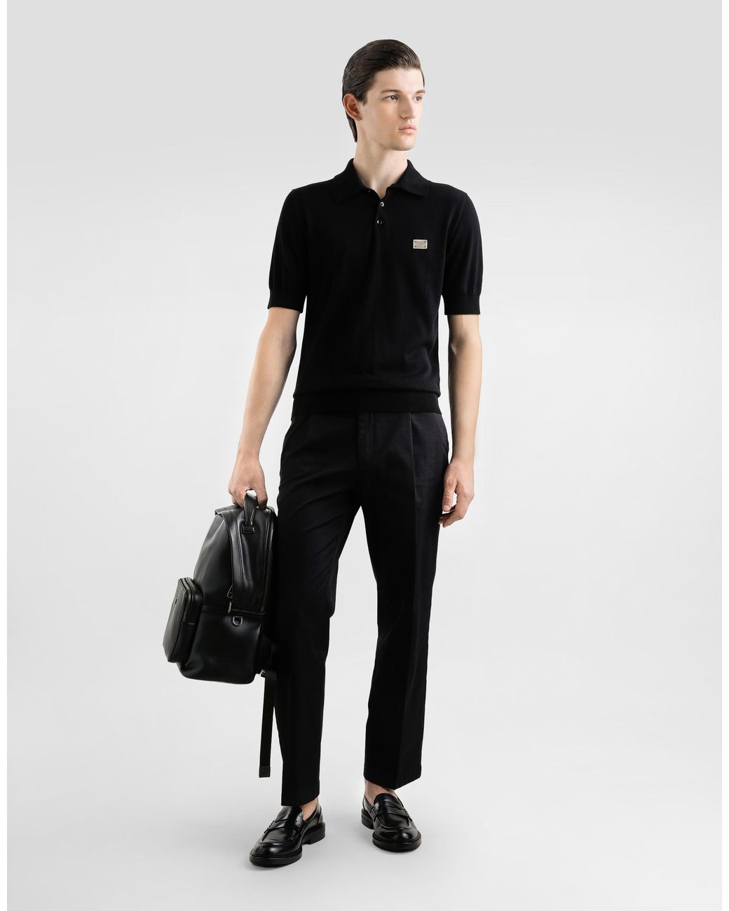 Dolce & Gabbana Black Calfskin Backpack for men
