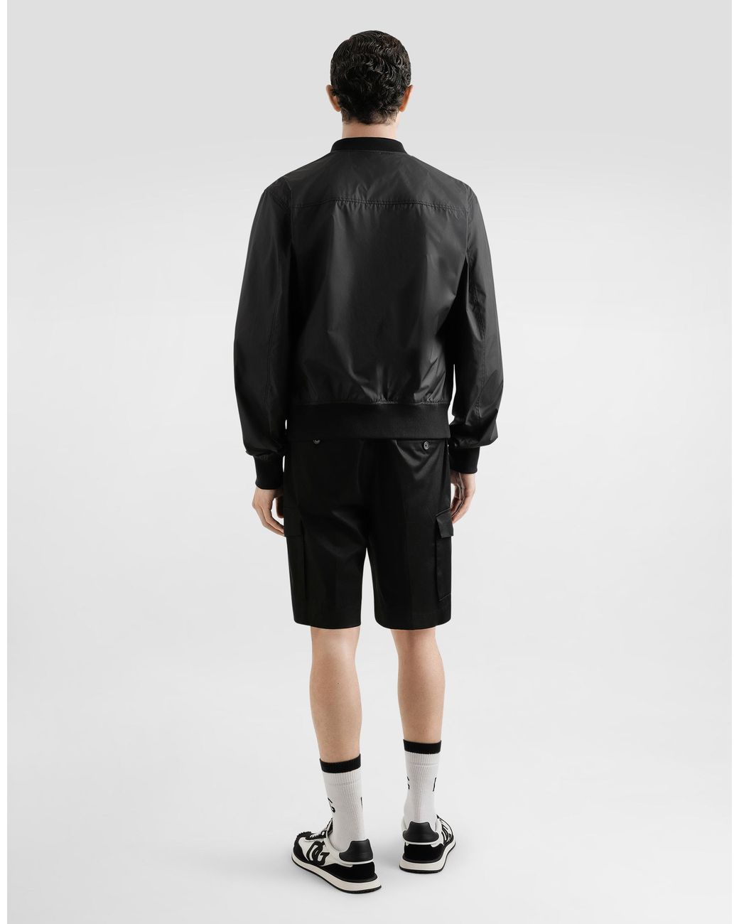 Dolce & Gabbana Black Technical Fabric Bomber Jacket With Tag for men
