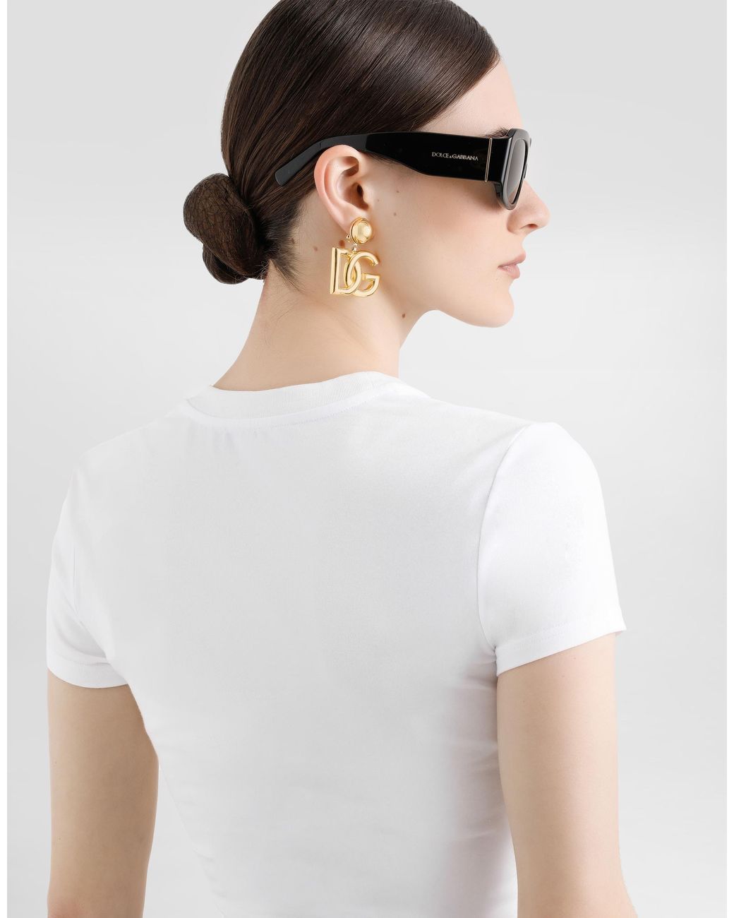 Dolce & Gabbana White Logo Cropped T-Shirt