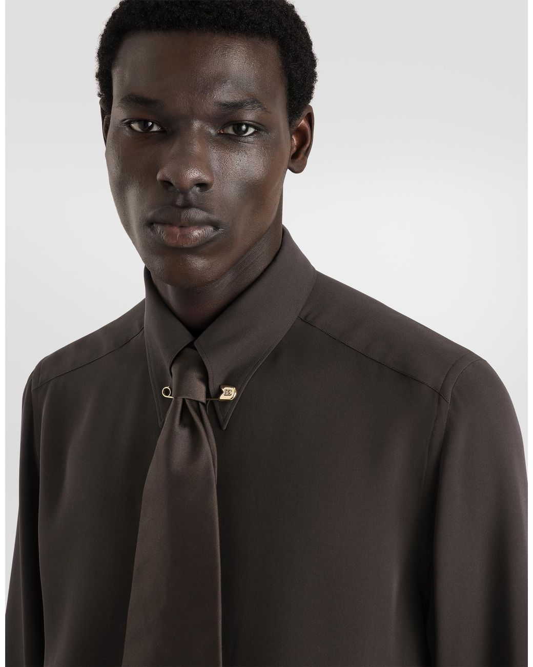 Dolce & Gabbana Black Crêpe De Chine Shirt for men