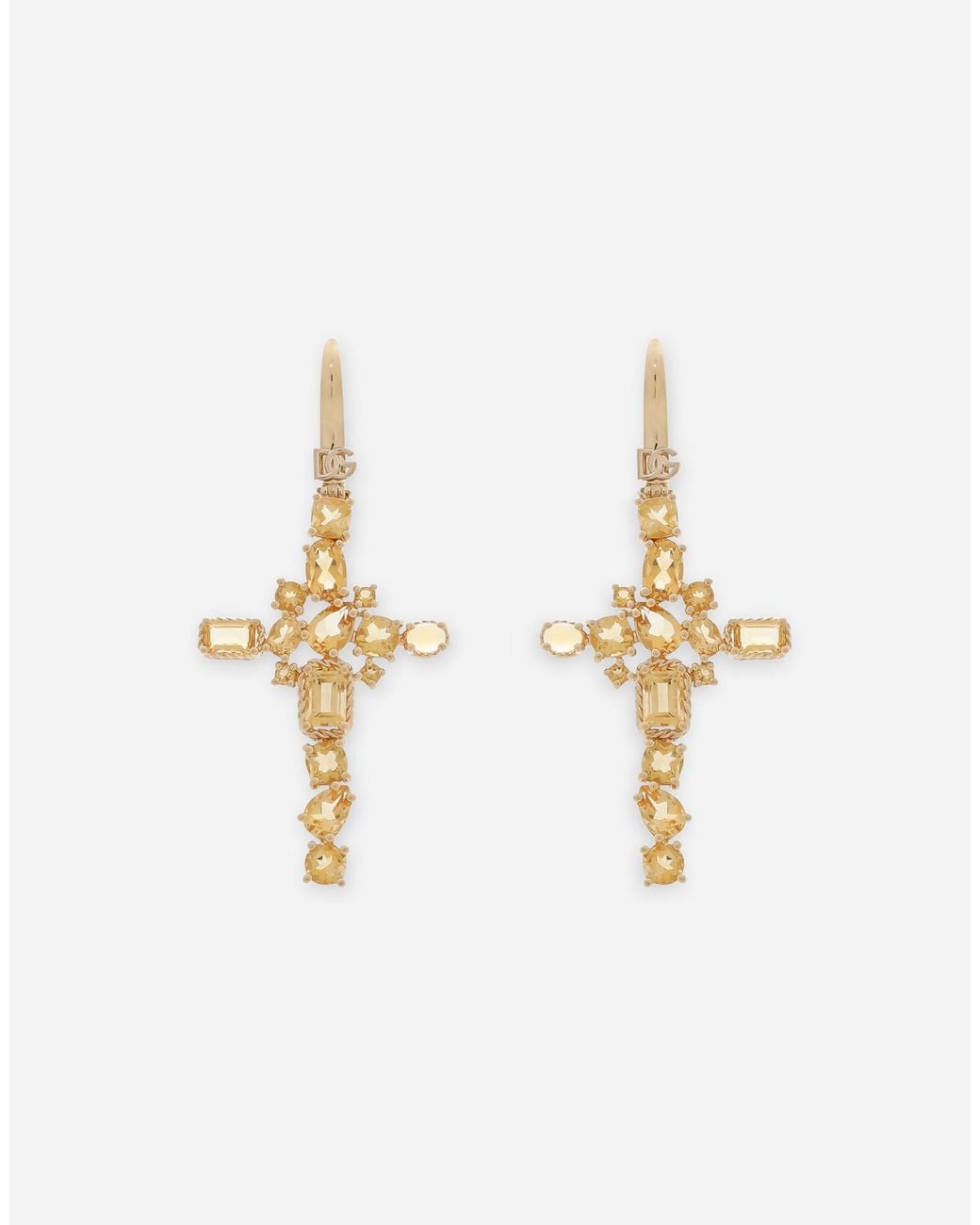 Dolce & Gabbana White Monochrome Earrings 18-Carat And Citrine Quartz