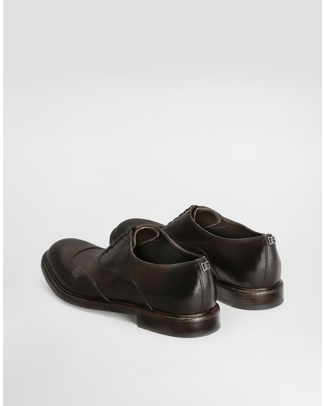 Dolce & Gabbana White Washed Calfskin Laced Shoes for men
