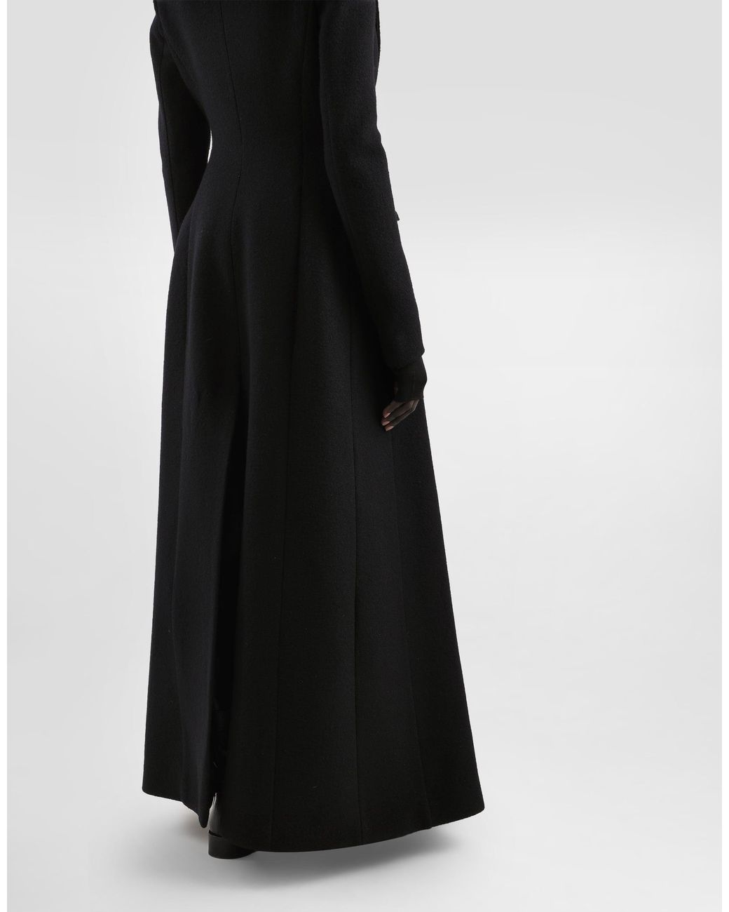 Dolce & Gabbana Black Double-Breastedwool Coat