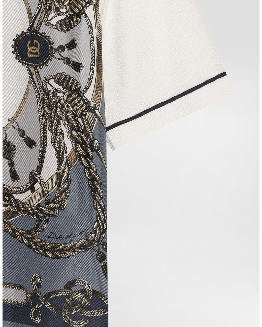 Dolce & Gabbana White Silk And Cotton Shirt With Twill for men