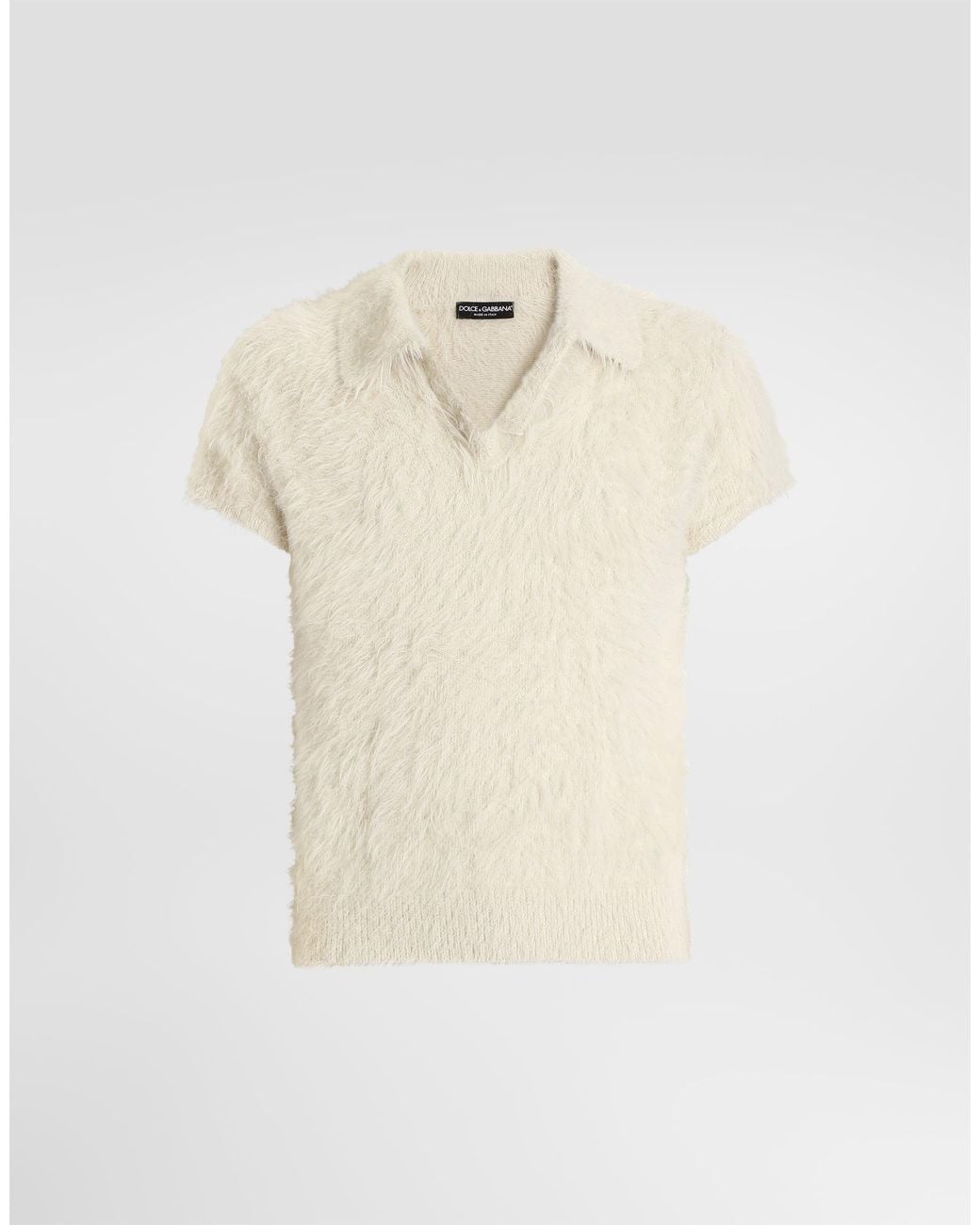 Dolce & Gabbana Natural Knit Polo Shirt for men