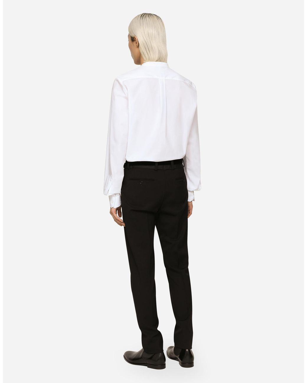 Dolce & Gabbana Black Stretch Wool Pants for men