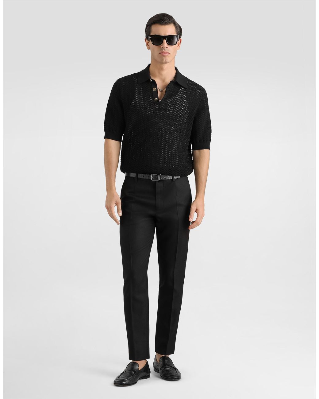 Dolce & Gabbana Black Viscose Trousers for men