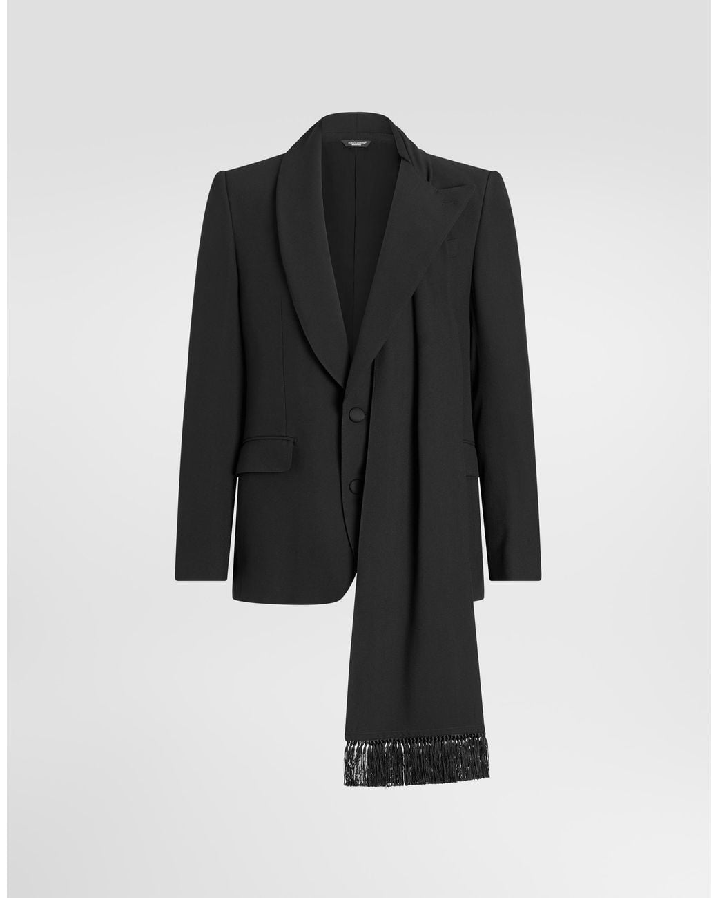 Dolce & Gabbana Black Sicilia Single-Breasted Cady Jacket for men