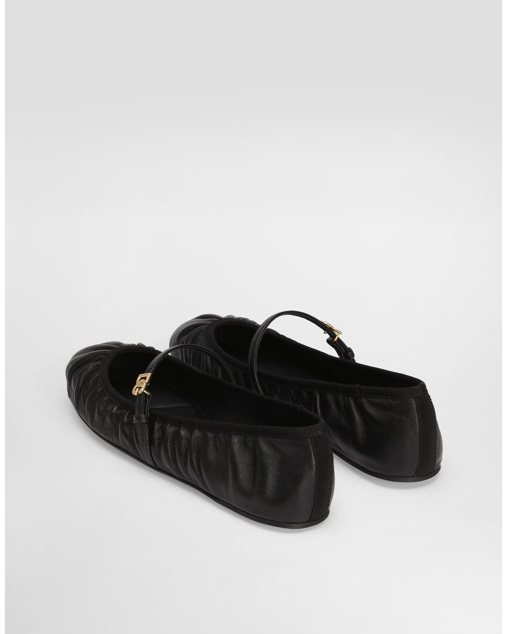 Dolce & Gabbana Black Satin Ballet Flats