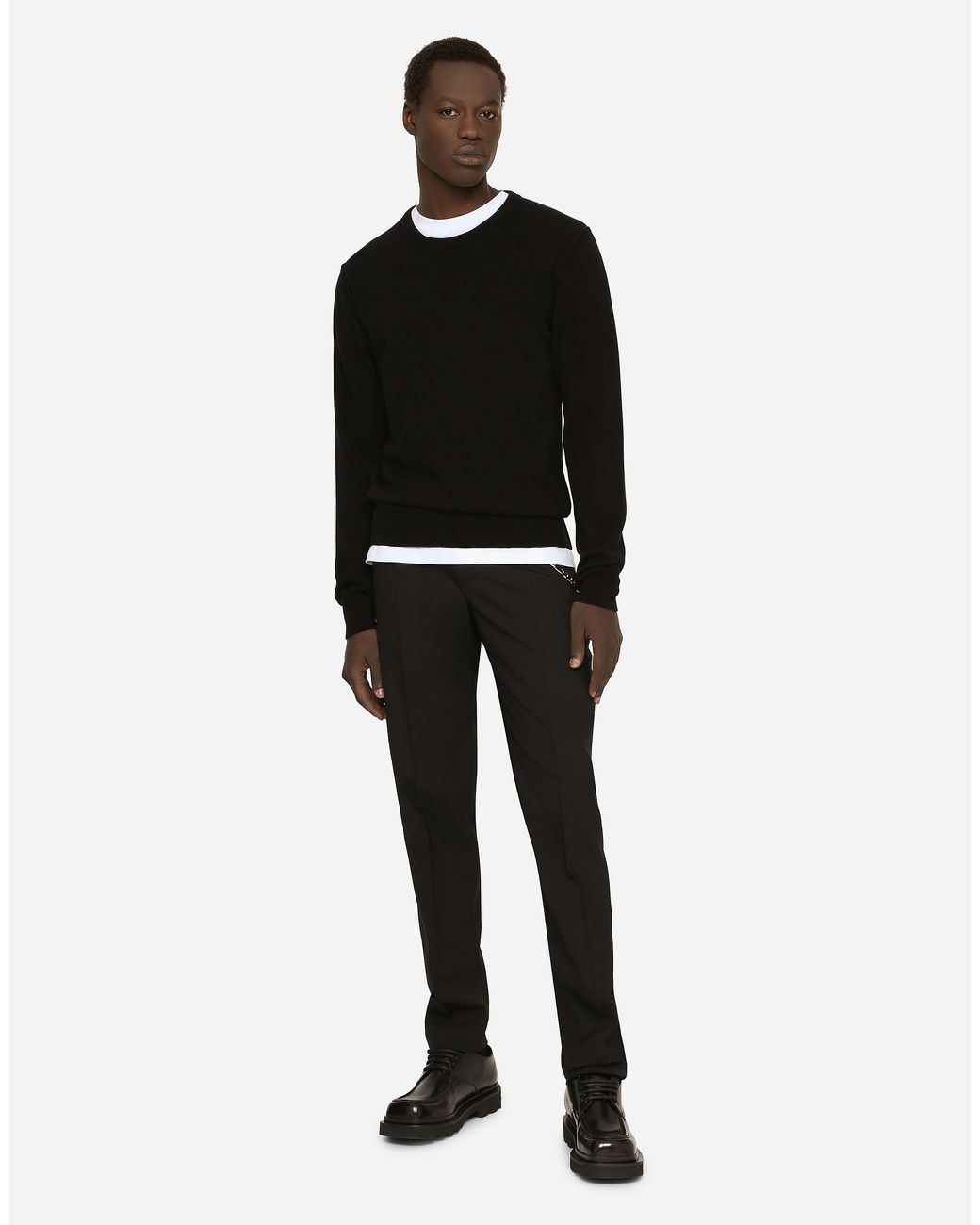 Dolce & Gabbana Black Pull Girocollo for men
