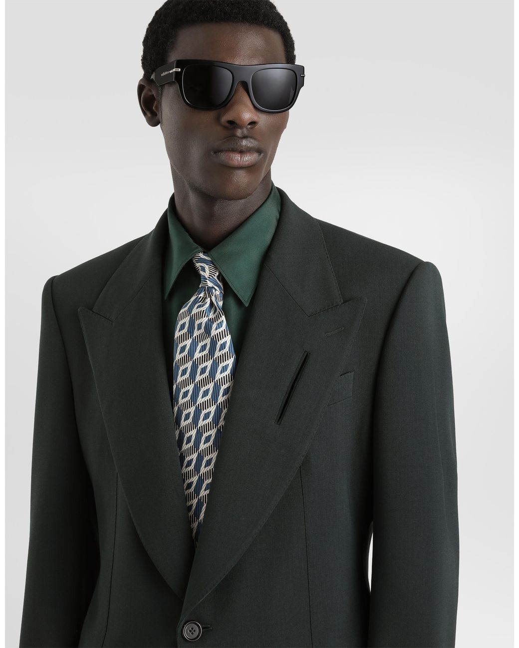 Dolce & Gabbana Black Single-Breasted Micro-Rib Jacket for men