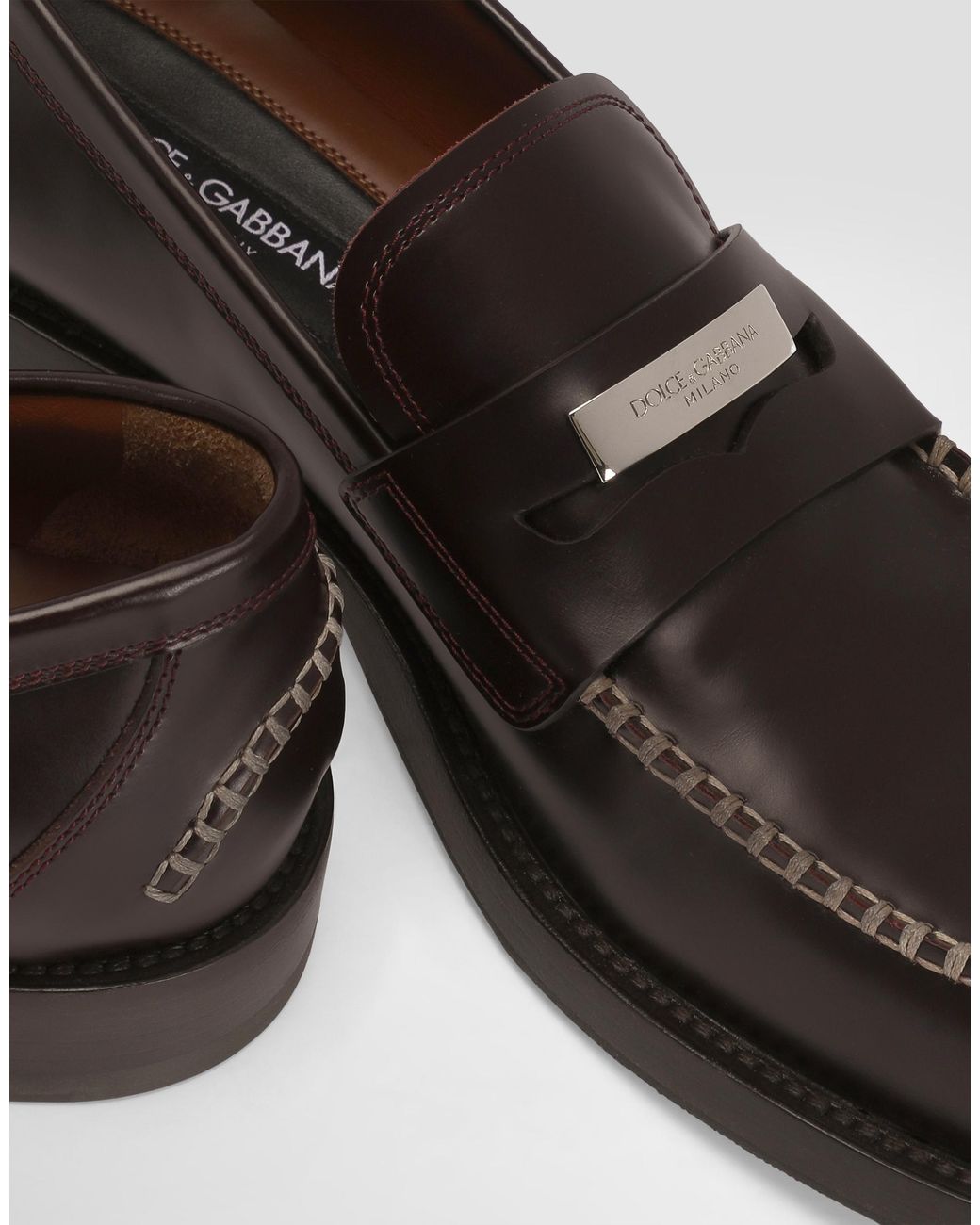Dolce & Gabbana White Calfskin Loafers for men