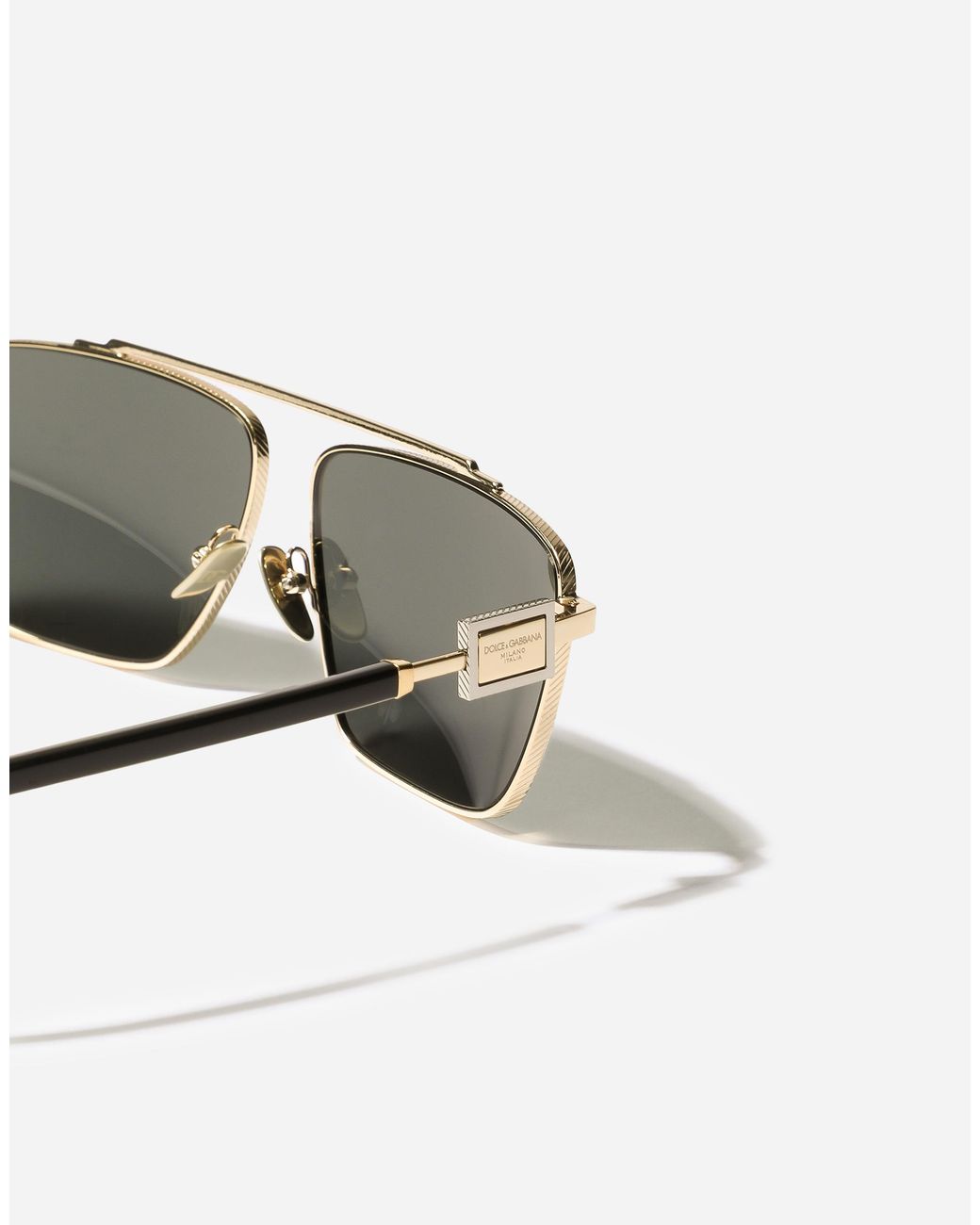 Dolce & Gabbana Gray Metal Plaque Sunglasses