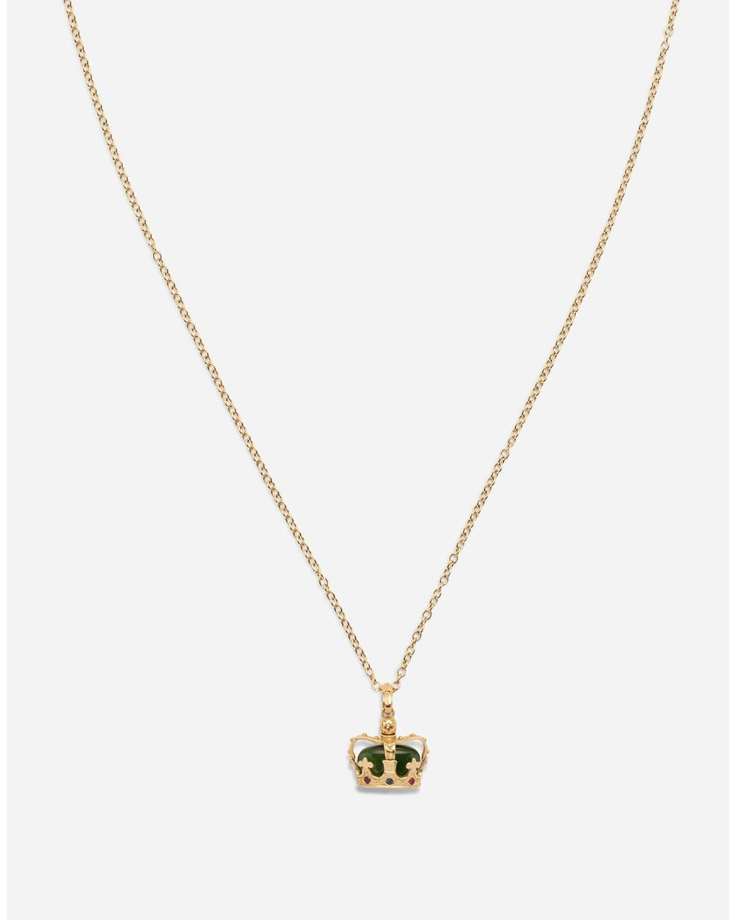 Dolce & Gabbana White Royal Pendant 18-Carat, Jade, Rubies, And Sapphire for men
