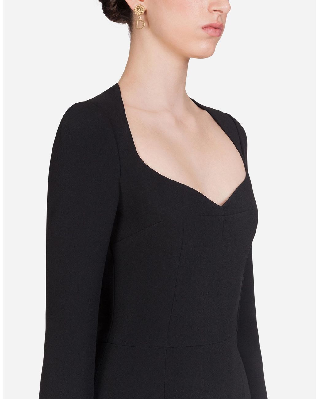 Dolce & Gabbana Black Scoop Neck Dress