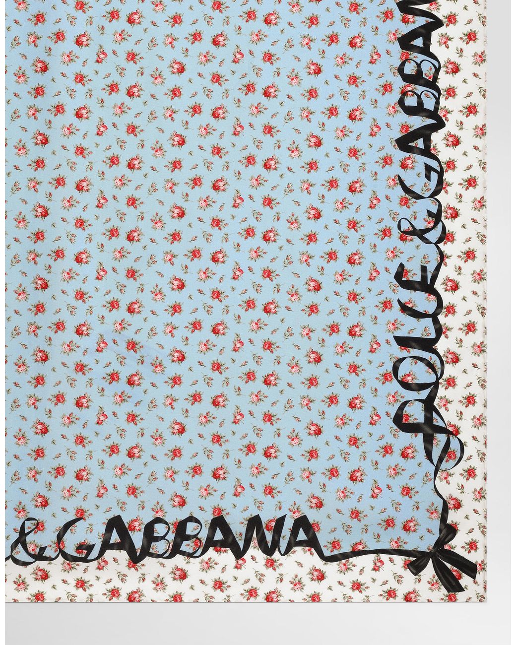 Dolce & Gabbana Blue Silk Printed Foulard