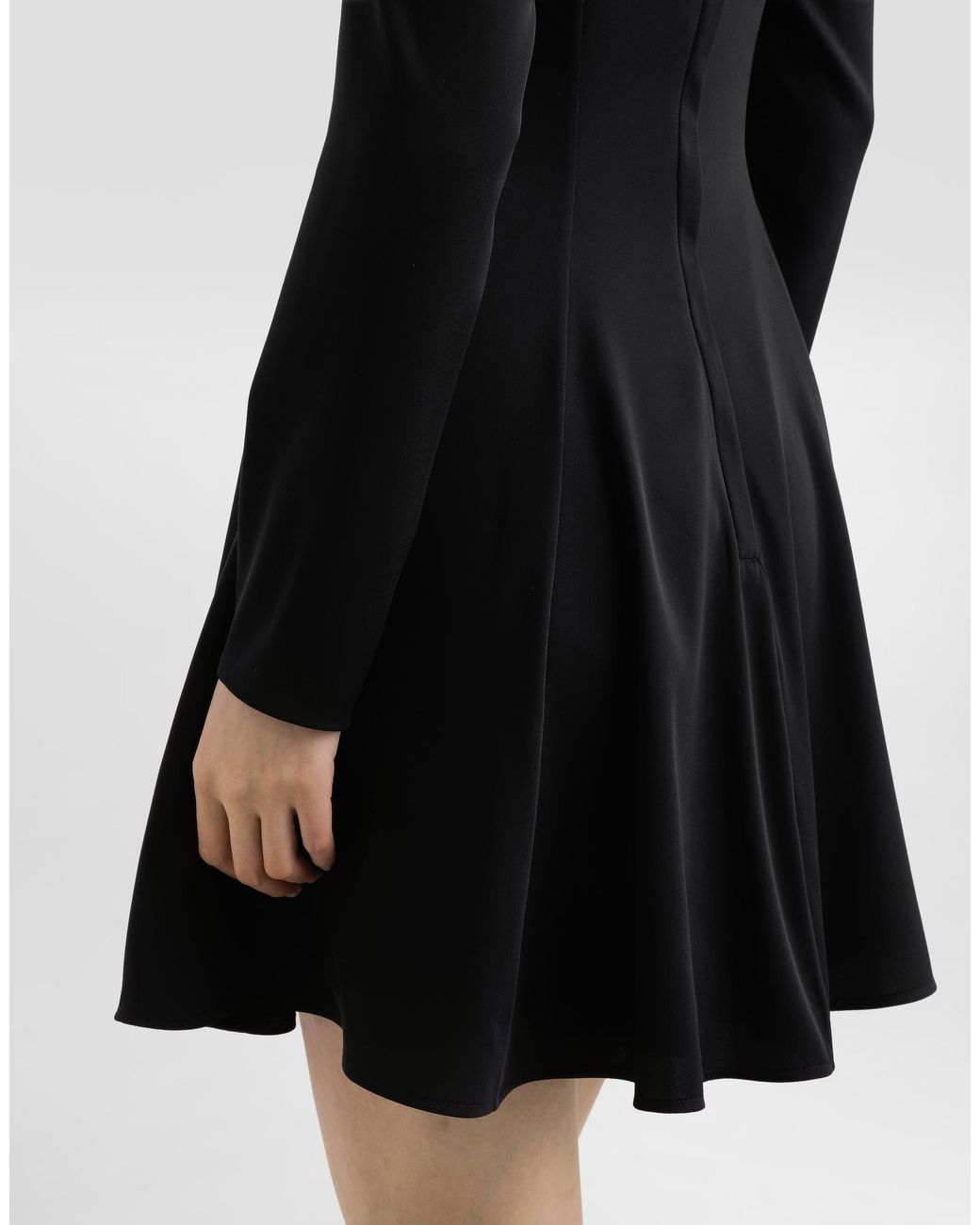 Dolce & Gabbana Black Godet Line Cady Dress