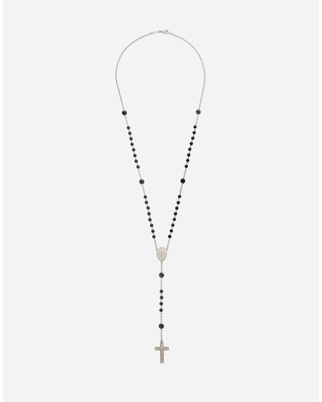 Dolce & Gabbana White Sicily Rosary Necklace 18-Carat And Jades for men