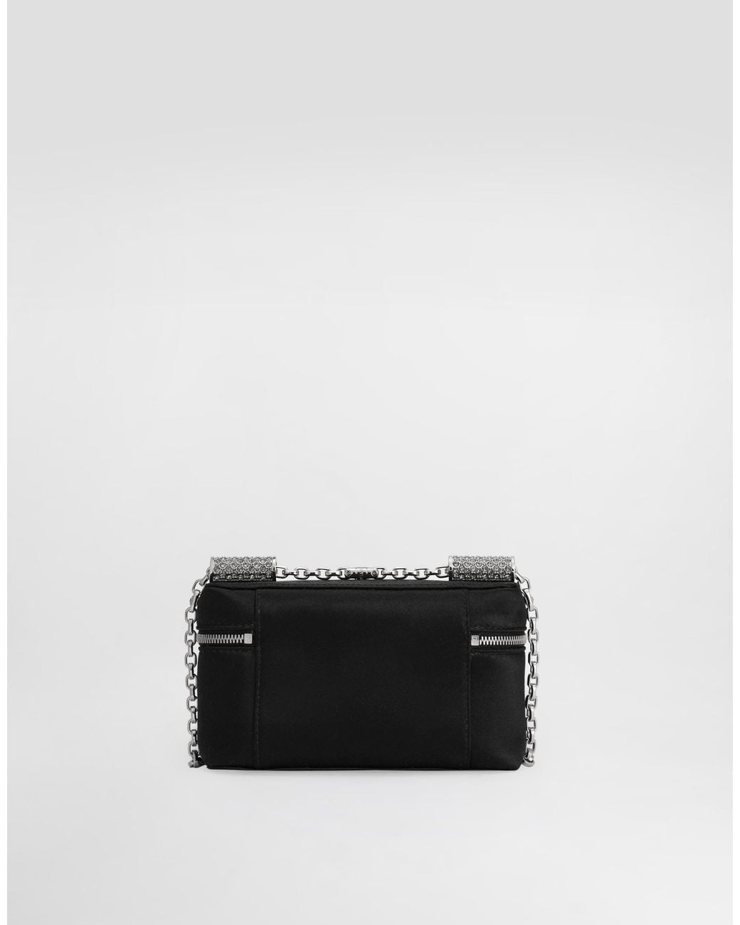 Dolce & Gabbana White Sicily Medium Satin And Pavé Tubes Shoulder Bag