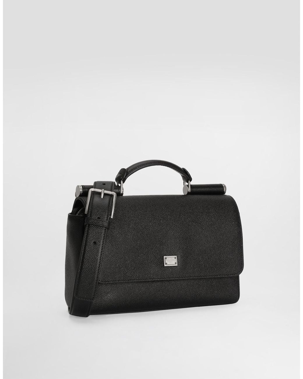 Dolce & Gabbana Black Calfskin Sicily Bag for men