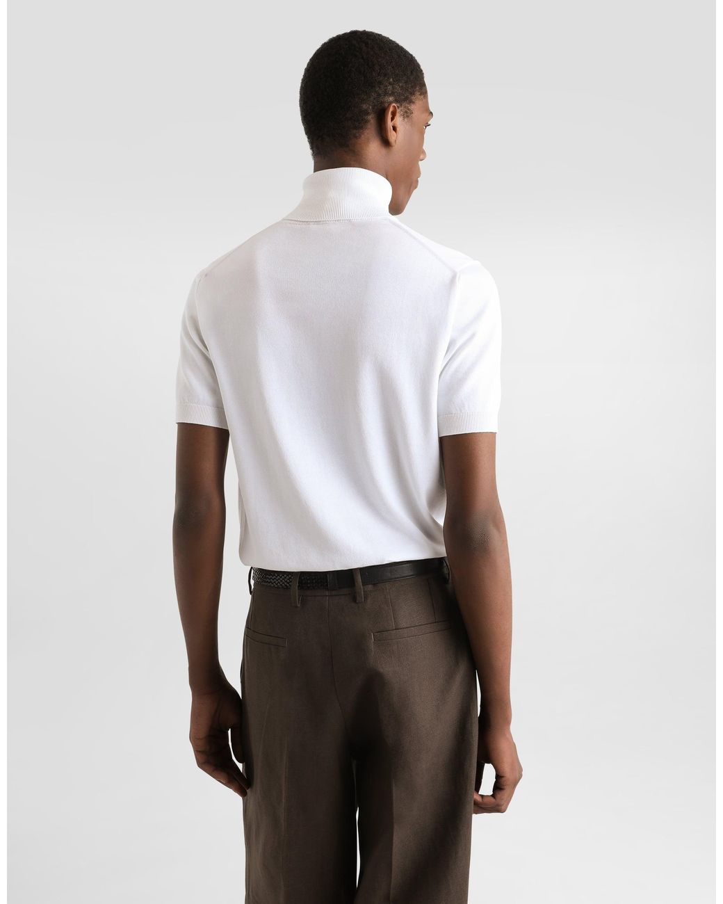 Dolce & Gabbana White Short-Sleeved Cotton Polo-Shirt for men