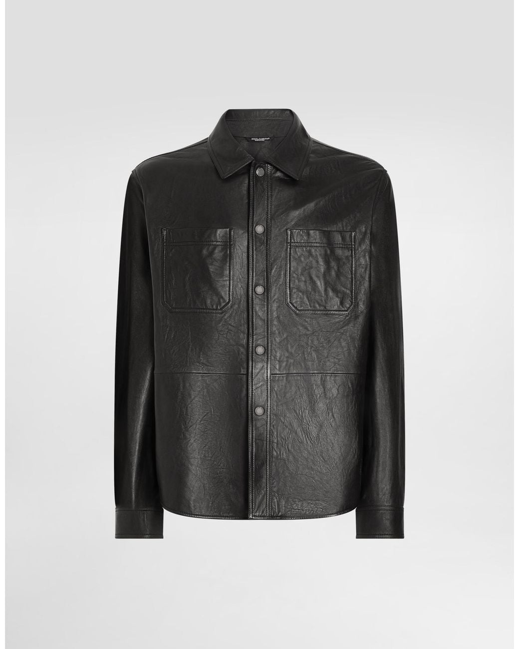 Dolce & Gabbana Black Leather Shirt for men