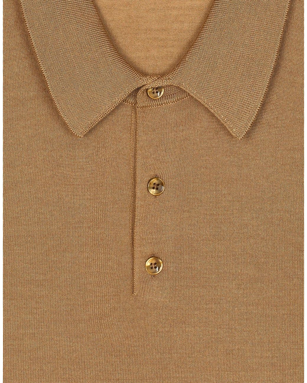 Dolce & Gabbana Brown Silk And Cashmere Polo-Shirt for men