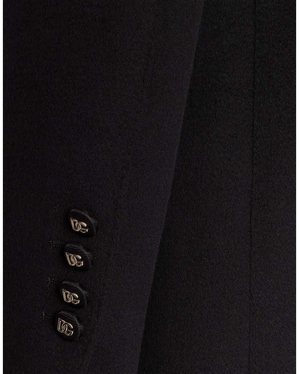 Dolce & Gabbana Black Dolce Double-Breasted Wool Coat