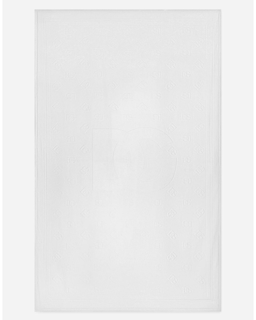 Dolce & Gabbana White Beach Towel With Dg Monogram (115X186) for men