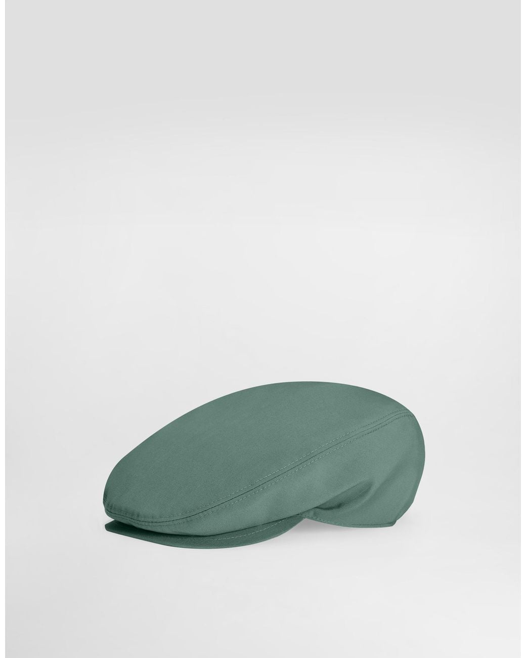 Dolce & Gabbana Green Wool Poplin Flat Cap for men