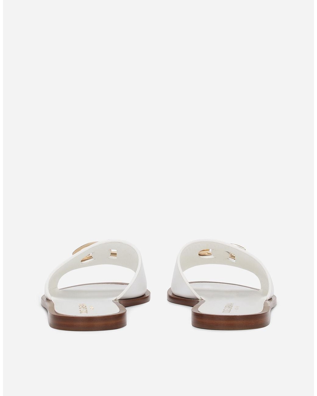 Dolce & Gabbana White Calfskin Sliders