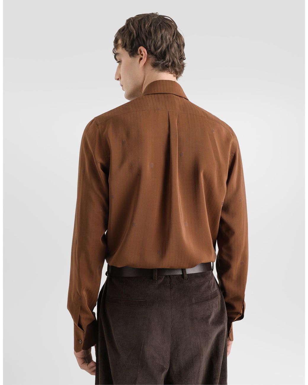 Dolce & Gabbana Brown Silk Shirt for men
