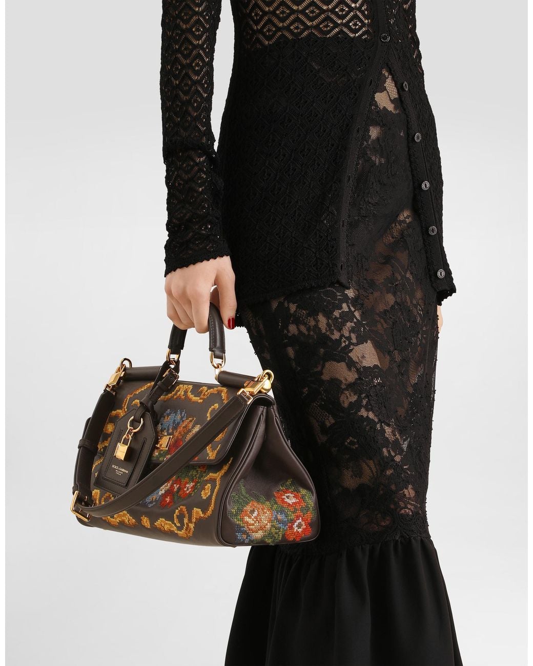 Dolce & Gabbana Multicolor Medium My Sicily Handbag With Fine Stitch Embroidery