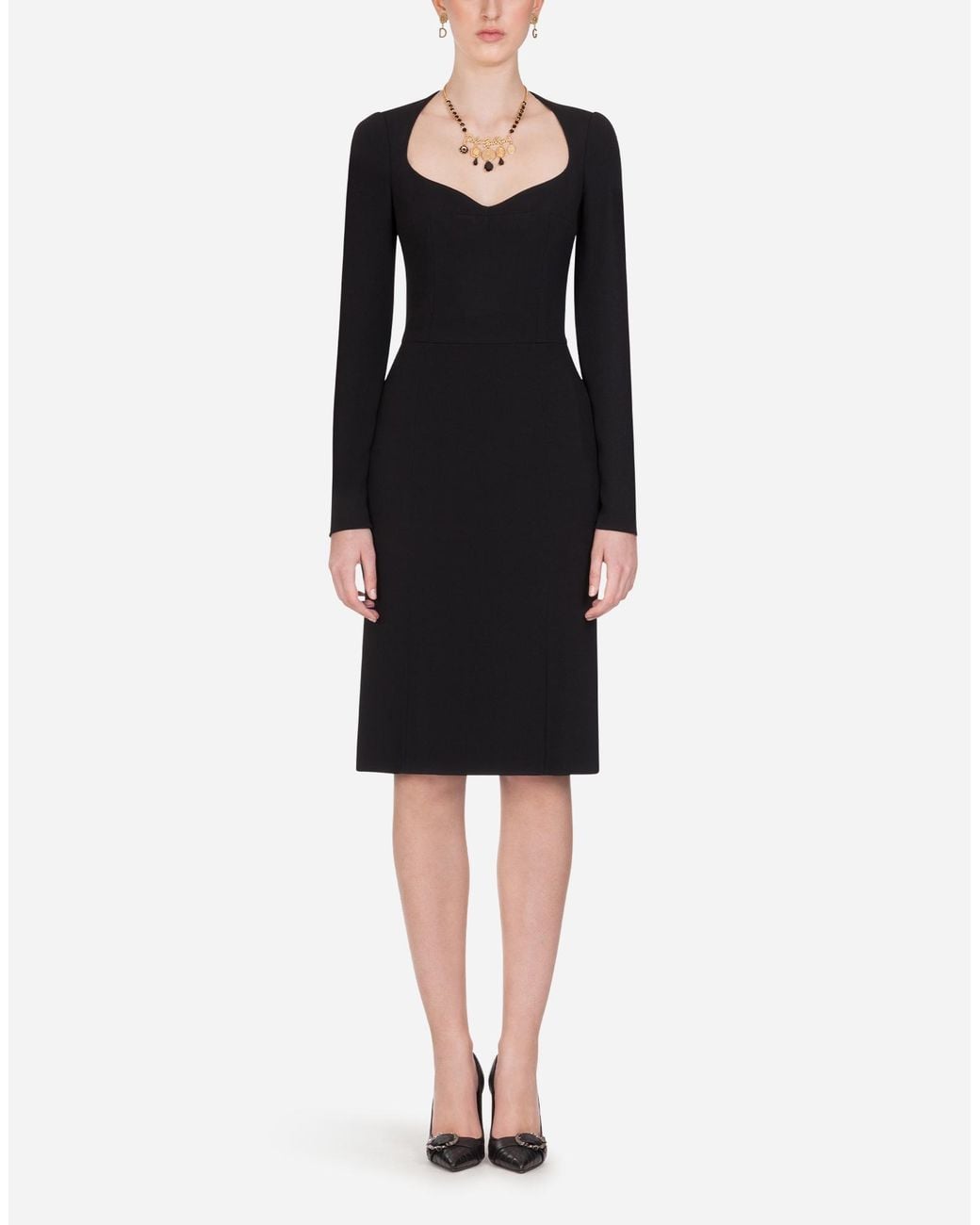 Dolce & Gabbana Black Scoop Neck Dress